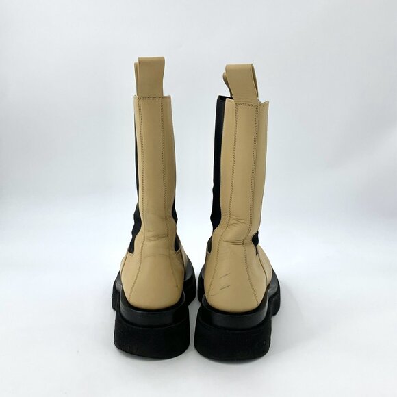 Bottega Veneta Womens Yellow Leather Platform Chelsea Boots Size 36 Mid-Calf Sty - Picture 2 of 9